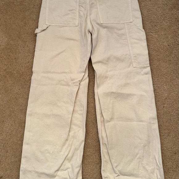 American Eagle Women's Cream Cargo Pants - Picture 2 of 3